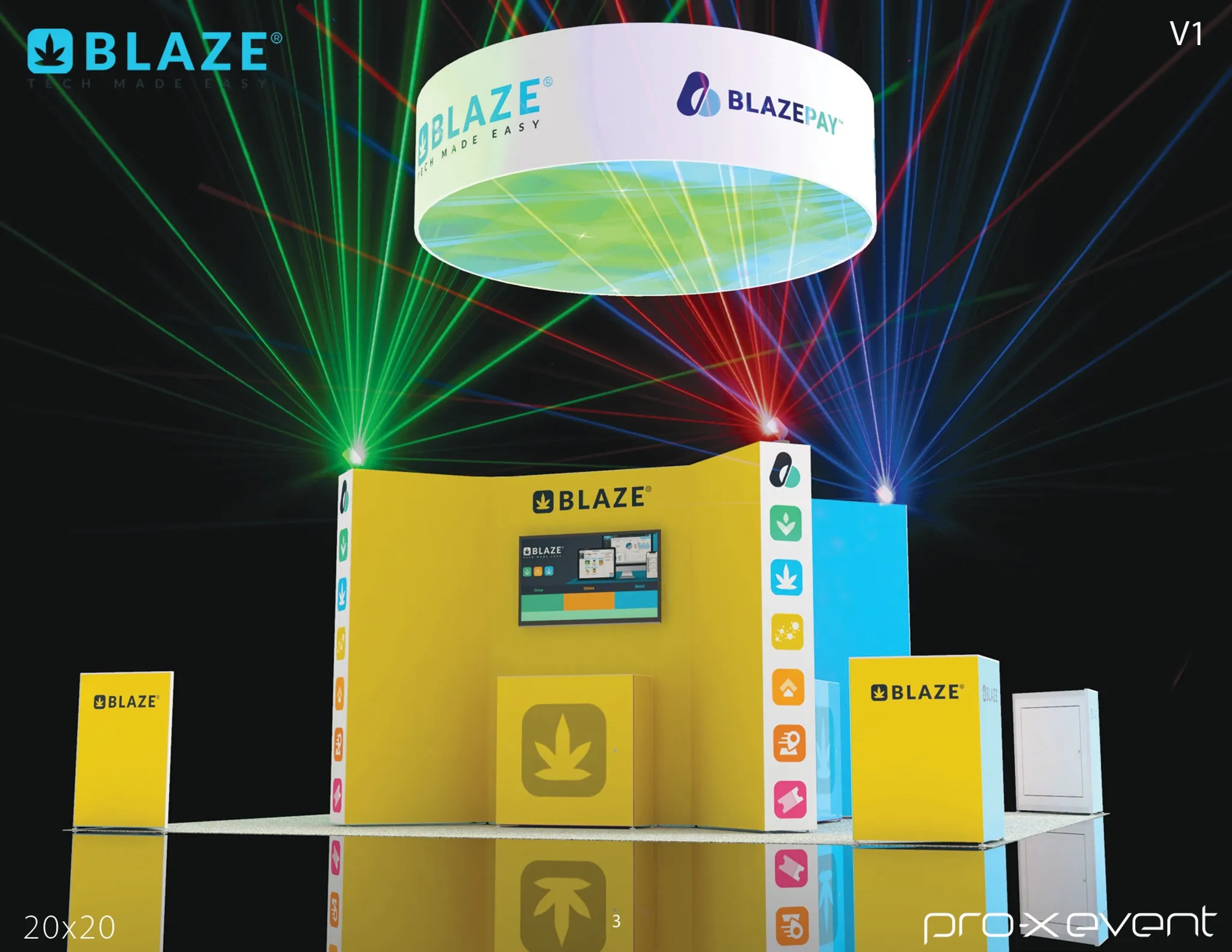 20x20 Island booth design by Pro-X Exhibits